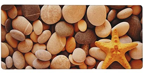Pebble Printed Gaming Mouse Pad Extended Large Computer Keyboard Desk Pad Waterproof Non-Slip Mousepad Desk Mats for Work Game Home Office 35.4 X 15.7 Inch