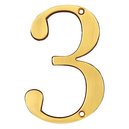 Numeros Casa Exterior,Números Casa Exterior Número de casa Exterior dorado de 10cm for números de puerta de apartamento de casa, placa de dirección de buzón de correo exterior, señal de aleación de Zi
