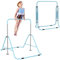 HOMCOM Barre Fixe de Gymnastique pour Enfants Pliante - Hauteur réglable de 88 à 128 cm - avec Base Triangulaire en Acier - Vert