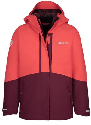 Trollkids Girls Skanden 3in1 Jacket 104, Sweet Cherry/red