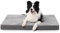 KSIIA Cuscino per Cani Taglia Grande, XXL, Sfoderabile e Lavabile, Ortopedico Foam Lettino per Cani, Base Antiscivolo, Lavabile in Lavatrice, Materassino Cane, Grigio, 120x75x9cm
