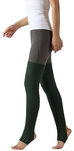 Bamboopack Women Long Leg Warmers Over Knee High Footless Socks Winter Knit Thigh High Knee Socks Leg Sleeves (Dark Green)