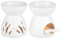 LALAGO 2pcs Lampe à Parfum en Céramique, Brûleur Huile Essentielle avec Cuillère à Bougie, Oil Burner pour Aux Cadeaux de Décoration Intérieure, Diffuseur d'arômes en Forme d'entonnoir(Blanc)