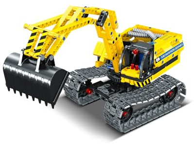 iM.Master - 2 in 1 Bagger Spielzeug - Bagger und Roboter - Mechanische Übertragung - Klemmbausteine für Erwachsene und Kinder - 342 Teile 1:18 - STEM Lernspielzeug - Technik Modell zum Bauen