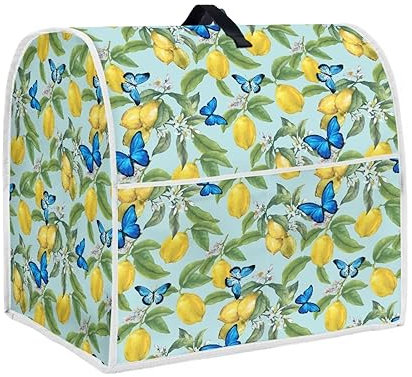 chaqlin Lemon Butterfly Stand Mixer Covers Compatible with 6-8 Quarts,Lemon Theme Kitchen Mixer Cover,Women Kitchen Small Appliance Accessories with Pocket,Easy to Clean