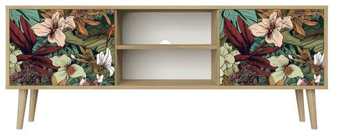 HEALANCY Mueble de TV de 2 Puertas - Modernos Muebles de televisión - Mesa de TV de Salón - Lowboard Design - Decorado