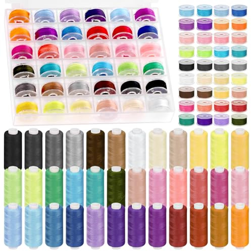 Swpeet 72pcs 36 Farben Bobbins Nähfäden Kit, Prewound Bobbins und Faden Spools pro Polyester Nähgarnspools für Nähmaschine, Nähgeräte von Hand, Reise, DIY & Home