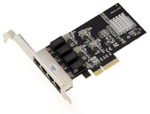 KALEA-INFORMATIQUE Netzwerk-Controller-Karte PCIe 4 Ports RJ45 LAN Gigabit Ethernet 10 100 1000 mit WOL Wake on LAN Funktion REALTEK Chipsatz und Pericom Bridge