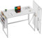 SOROGRA Kleiner Schreibtisch Klappbar 100 cm, Platzsparender Klappschreibtisch mit Aufbewahrungstasche und Kopfhörerhaken, Schmaler Schreibtisch Klein für Home Office, Büro, Einfache Montage, Weiß