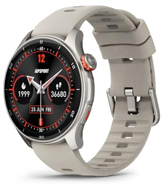 iGPSPORT LW10 Sports Smart Watch, Amoled Display GPS Fitness Tracker 14Days Battery Life Sleep Heart Rate Monitor Black (Titanium)