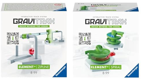Ravensburger GraviTrax Element Zipline und Spirale - Erweiterung für Deine Kugelbahn