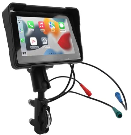 Pantalla GPS para Motocicleta, Navegador para Motocicleta, Alta Sensibilidad, Proyección Inalámbrica de 5 Pulgadas, Cámara Dual, Pantalla Táctil IPS para Motocicleta (con cámara)
