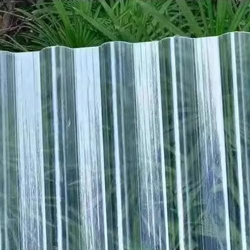 Wellplatte Sinus,2mm Wellbahn Dachbleche,Regensichere FRP-Tageslichtplatten,Isolierende Transparent Kurzrollen,Schlagfestes Verkleidungsplatte,für Gewächshaus-Carport (0.9x2m/35x79in,12 Pcs)