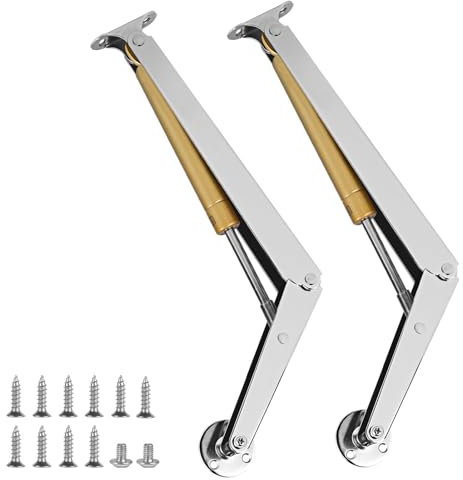 YushengTai Lot de 2 vérins à gaz 100 N/150 N/200 N/pc - Charnières de support de couvercle - Ressort à gaz pour caisse en bois - Amortisseur (fixable, 100 N/PC)