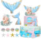 YHUIKXIN Mermaid Cake Toppers Mini Mermaid Figures Ocean Glitter Cake Topper Mermaid Happy Birthday Cake Toppers for Girls Baby Shower Birthday Mermaid Theme Party Supplies