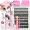 Qiveaory DIY Wimpern Extensions Kit 280Pcs Einzelne Wimpern Cluster 30+40D 12-18mm mit Kleber und Sealer Kleber Entferner Eyeliner WimpernShampoo Brush Wimpern Pinsel Wimpern Pinzette Mini Applikator