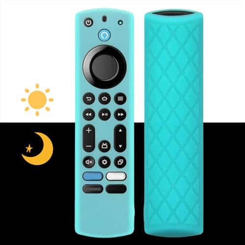Silikon-Schutzhülle für Fernbedienung (leuchtet im Dunkeln) für 4K Max (2. Generation), Insignia/Pioneer/Omni (QLED) Serie mit Umhängeband