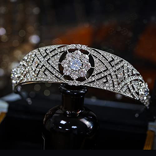FHPEWXDG Diamant-Tiara, wunderschöne Strass-Kronen, Tiara de Noiva, Meghan Markle, Hochzeits-Haarschmuck, Frauen, Haarschmuck, Kristall, Brautkrone, Diademe