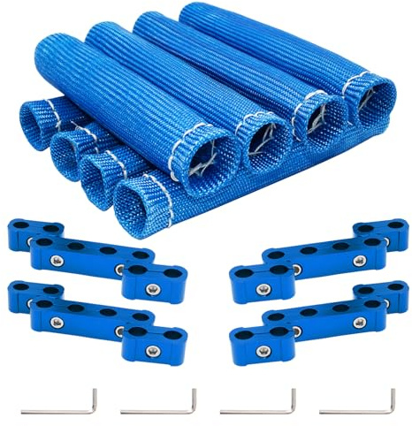 Spark Plug Wire Separator Splitter 12pcs Spark Plug Wire Boot Protector Heat Shield Sleeve 8mm 9mm 10mm Spark Plug Wire Clamp Holder Wire Splitter