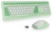 SbocKeeb Green Keyboard and Mouse Wireless, Full-Size Cute Typewriter Silent Colorful Keyboard Mouse Combo 2.4G Cordless Connection, American QWERTY for Desktop, Laptop 666Pro-Green