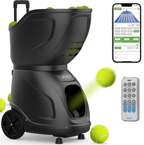 Generico PT-9001Pro Macchina Lanciapalle Tennis - App Control, 35 Punti Programmabili, Batteria 7-10h, 150 Palline, 20-140km/h, Allenatore Tennis Automatico Professionale