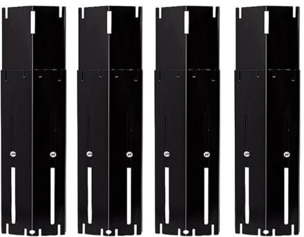 TopHomer 4 Stück verstellbare Wärmeverteilerplatten, Grill-Wärmeabweiser, Ersatzteil, Porzellan-Stahl-Hitzeschild für Gasgrill, Ofen