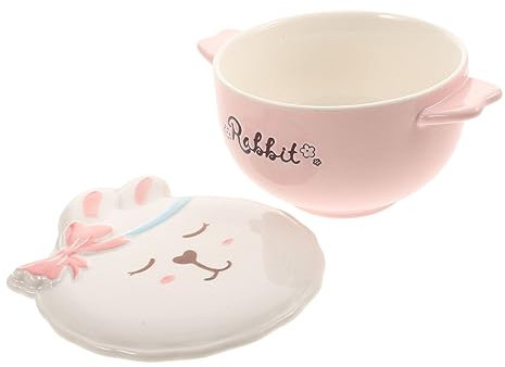 Cabilock Ciotola in ceramica Anfora ciotola bocce per contenitore alimenti ciotole zuppa ramen bowls tagliatelle piatti ciotole di zucca tazze da minestra con manici rosa
