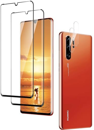 uShield Protector Pantalla Completa para Huawei P30 Pro Cristal Templado, Vidrio Cristal Templado [De Punta a Punta] [Sin Burbujas] [Anti-Scratch] [Sensible al Tacto] 2+2 Piezas