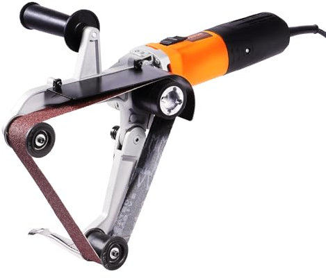 VEVOR Levigatrice a nastro per tubi da 1000 W, lucidatrice per tubi a 6 velocità, 1100-3200 giri/min, strumento di levigatura portatile con 3 nastri abrasivi, ideale per la rimozione della finitura