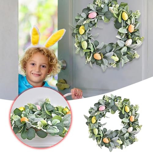 Sunfashion Diamond Painting Ostern Türkranz,Deko Fenster Türkranz Räder Osterdeko Tischdeko Frühling Trockenblumen Deko Osterkränze,Türkranz Ganzjährig Für Außen Osterdekoration Türschild Künstliche 4