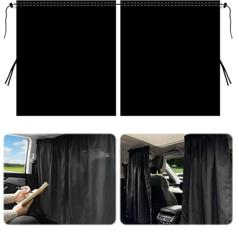 Auto Trennvorhänge Sonnenschutz, 140 x 80 cm Auto Privatsphäre Vorhang, Abnehmbarer Autos Hinten Privatsphäre Vorhang, Autos Sichtschutz Vorhänge Universeller, für Die Meisten Autoss (Schwarz)