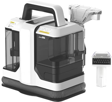 Nettoyeur De Tapis 11KPa, Shampouineuse Avec Double RéServoirs 0.8L+1.08L, Nettoyeur Canapé Tissu, Moteur Puissant De 450W, Pour Tapis, Tissus, Meubles, Escaliers, Voiture (B)
