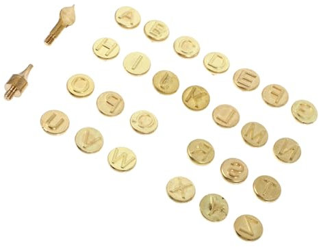 DOITOOL 1 Satz Buchstaben Lötkolben Branding Gravurwerkzeug Produkt klein großer Brenntipp-Brief kalligraphie set kalligrafie set Brennende Alphabet-Vorlage brennende spitze für DIY Kupfer