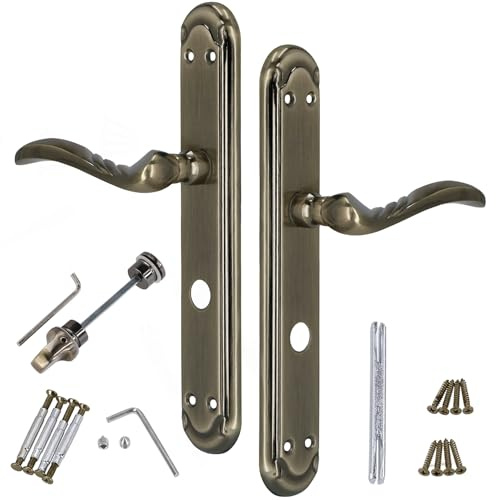 KOTARBAU® Türgriff Türschloss 72 mm WC Türbeschlag ZnAl Langschild Türgriffe Türdrückergarnitur Innentüren Lange Rosette Drückergarnitur Türbeschlag Türdrücker Türklinke dekoriert patiniert