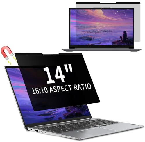 KiimLaa 14 Pulgadas 16:10 Filtro de Privacidad Magnético Extraíble - Anti Luz Azul Privacy de Protector de Pantalla para Portátil 14 (309 * 198) mm