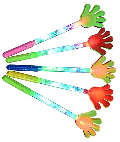 HEMOTON 5piezas Palms Luminosas De Plástico Para Fiesta Juguetes De Animación Para Cinco Dedos Manualidades De Aplausos Divertidos