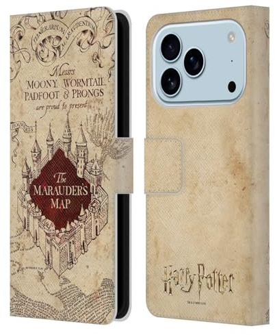 Head Case Designs Officially Licensed Harry Potter The Marauder's Map Prisoner Of Azkaban II Leather Wallet Case Compatible With Apple iPhone 17 Pro
