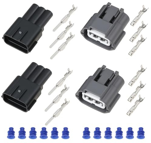 VGOL 4 Stücke 3Pin Zündspule Stecker Stecker Männlich Weiblich 6189-0779 Kompatibel mit Nissan Kompatibel mit Mazda