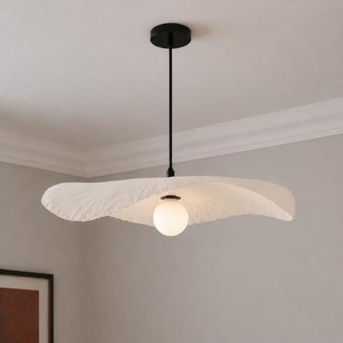 CGC Lighting Indoor Ceiling lamp Shade Curved Design Paper Easy fit Non Electrical (Extra Large White Paper)