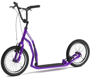 YEDOO Kudu Tretroller - Kickscooter für Erwachsene mit Luftreifen 16/16 und verstellbarem Lenker. Violett