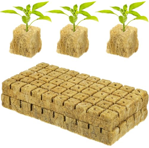 Luxshiny Cubetti di Semina per Piante 25x25x30mm 100 Pezzi Substrato di Coltivazione in Fibra per Propagazione, Coltura Fuori Suolo e Trapianto in Coltura Senza Suolo