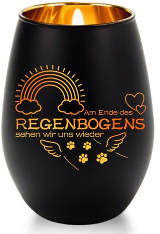 Personalisiert Trauerlicht mit Gravur für Haustier | Trauergeschenk Hund Katze, Erinnerungslicht, Gedenkstein Hund, Gedenkstein Katze, Trost Deko für Tierbesitzer