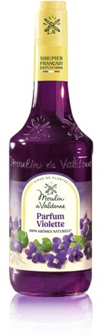 MOULIN DE VALDONNE Sirop de Violette 70 cl — Arômes Naturels, Recette Artisanale Française, Bouteille en Verre - Lot de 3