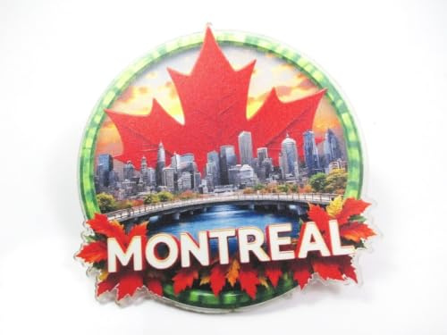 Montreal Canada Foto Magnet Acryl Souvenir Kanada Skyline Ahornblatt (te70)