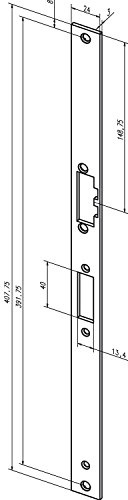 Renovierungsschließblech flach, 24 x 407,75 mm, eckig (---34A35-01)