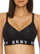 DKNY Damen Gemütlicher Boyfriend-Pushup Bügel Push-Up-BH, Undurchsichtige, Schwarz/Weiß, X-Large