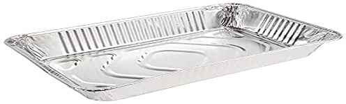 Fiesta Recyclable Foil 1/2 GN Containers CP513 (5 Pack) | Leak-resistant design handles freezer to oven temperatures (-18 to 220°C) with a stackable, space-saving shape.