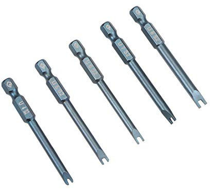 sourcing map U-Shaped Bits Set 5pcs 1/4 Inch Hex Shank Magnetic U4 U5 U6 U7 U8 Screwdriver Bit Set 65mm Length S2 Screw Driver Kit Tools