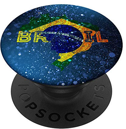 Brasilianische Karte und Flaggen-Andenken - Brasilien PopSockets mit austauschbarem PopGrip