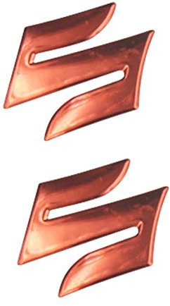 Motorrad Aufkleber Sticker 2Pcs / Set S Logo 3D-Motorrad-Körper Trunk Dekor Styling-Abziehbild-Aufkleber for Suzuki (Color : Red)